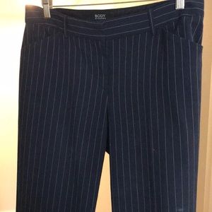 Navy blue pinstripe dress pants